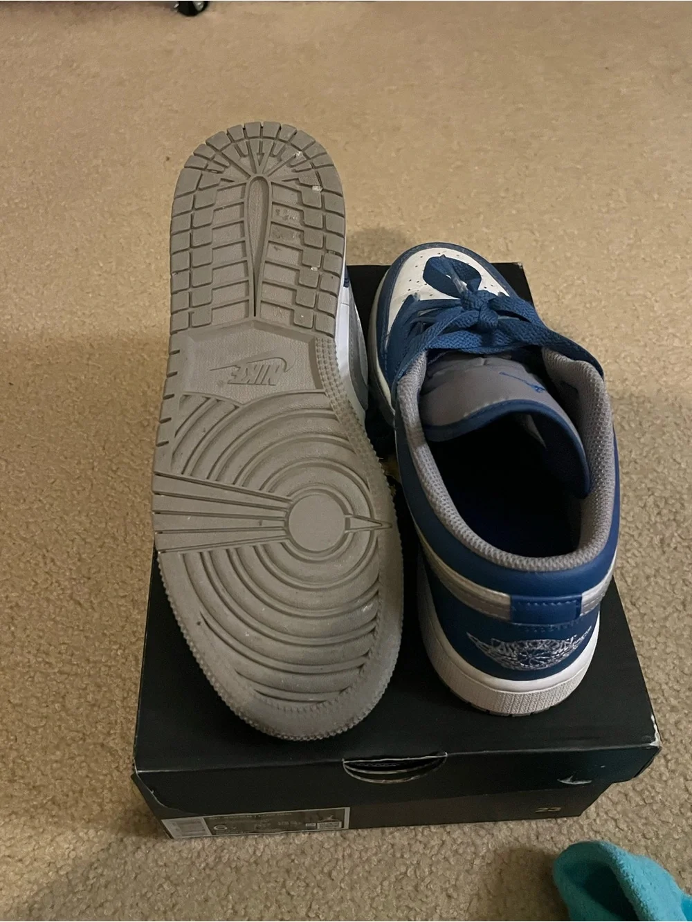 Jordan Navy and White Youth Sneakers